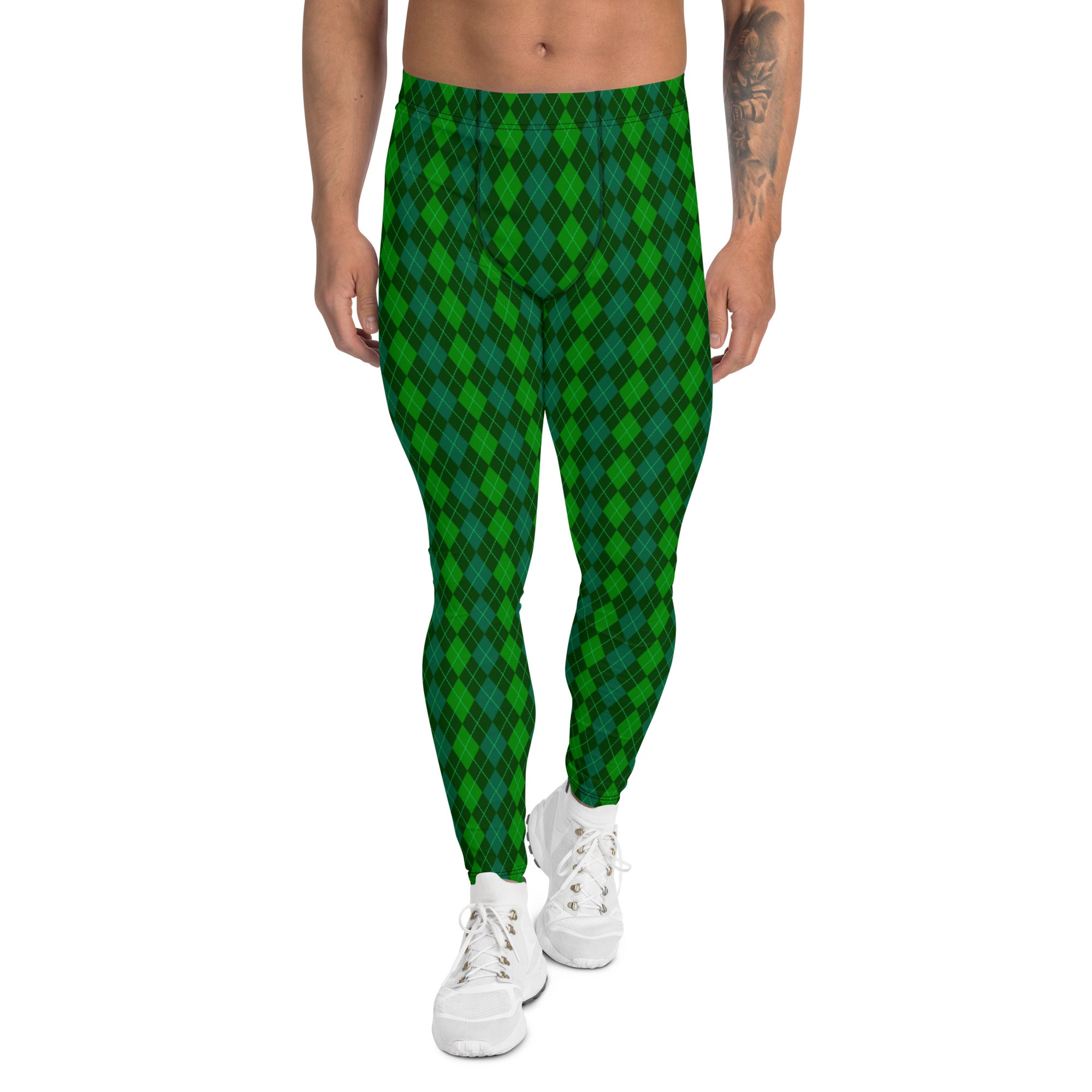 Green Pineapple Print Men's Leggings