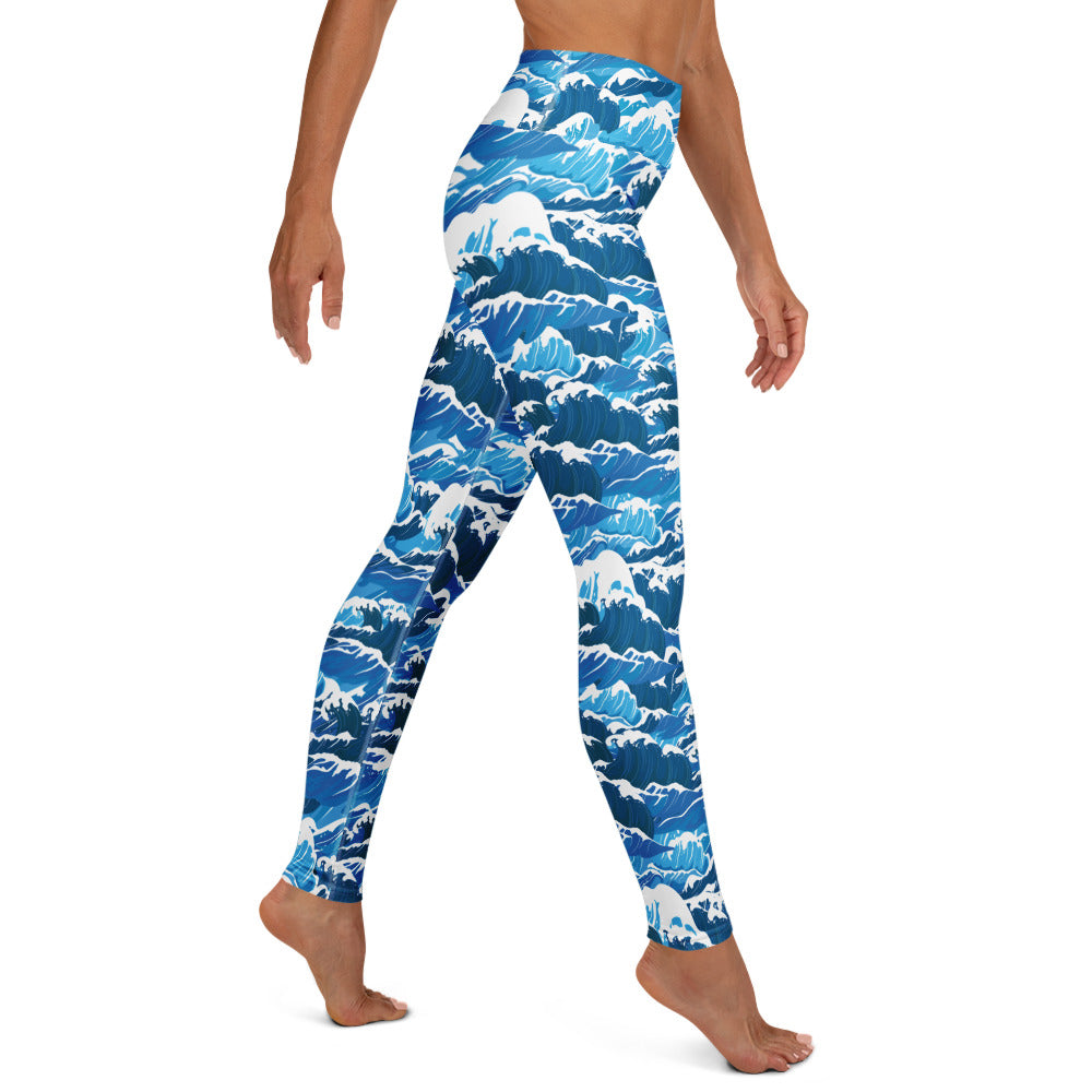Women's High-Waisted Moon Print Yoga Leggings