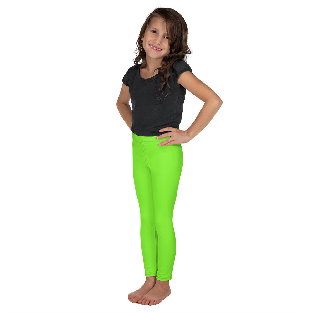 Neon Green Solid Kid's Leggings – Latitude 18