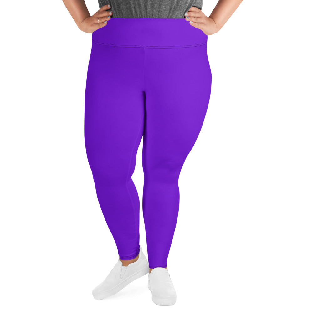 Neon Purple Solid Plus Size Leggings – Latitude 18