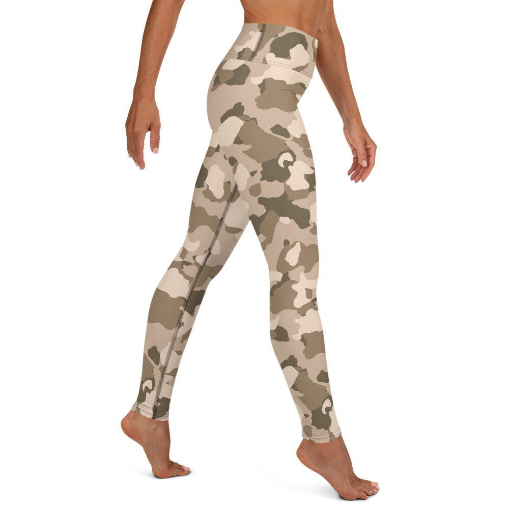 Desert Tan Camo High-waist Yoga Leggings XL
