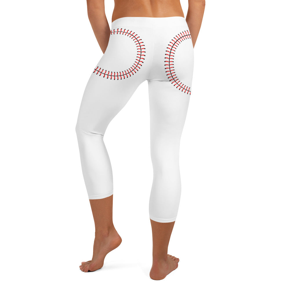 Baseball Butt Mid-waist Capri Leggings