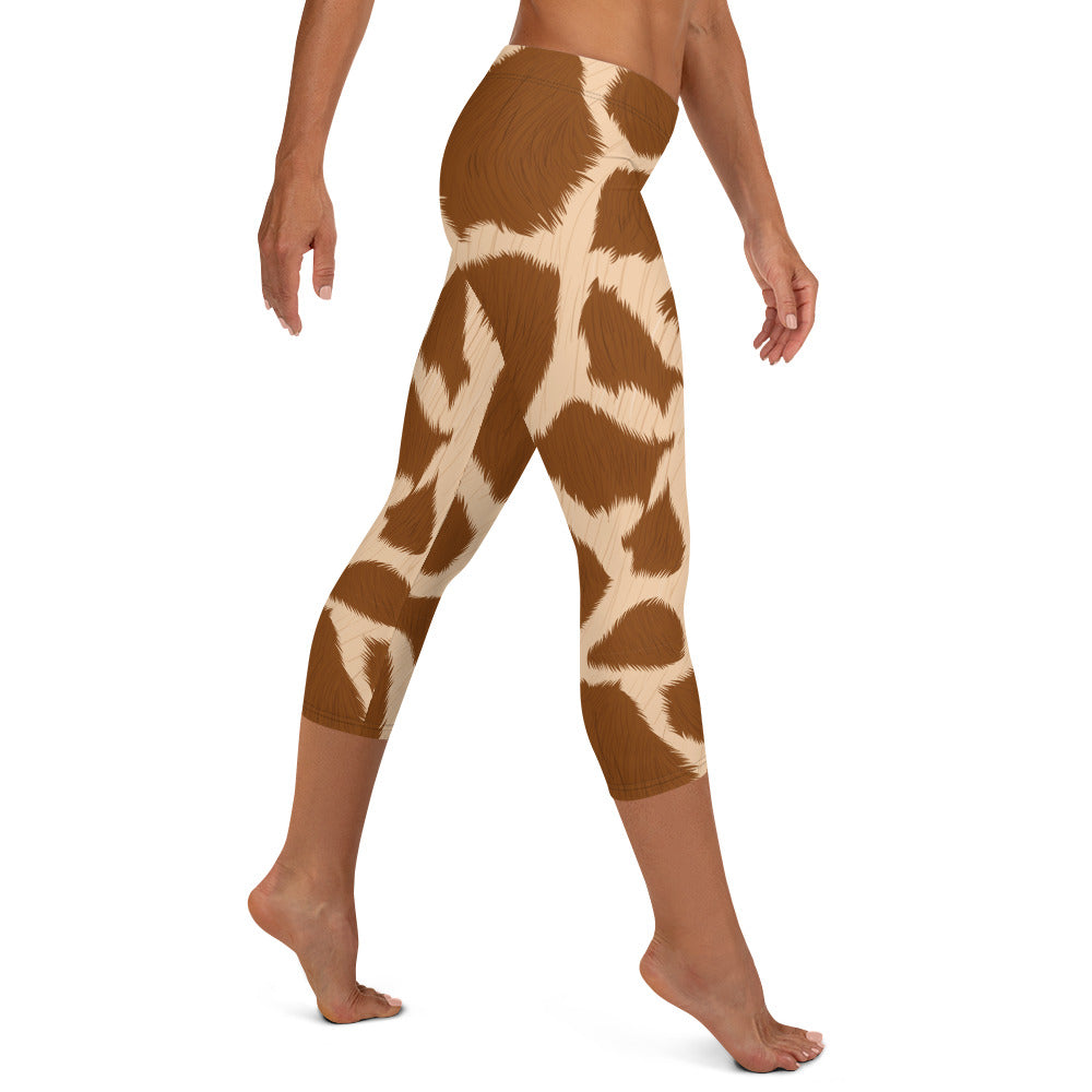 Giraffe Mid-waist Capri Leggings