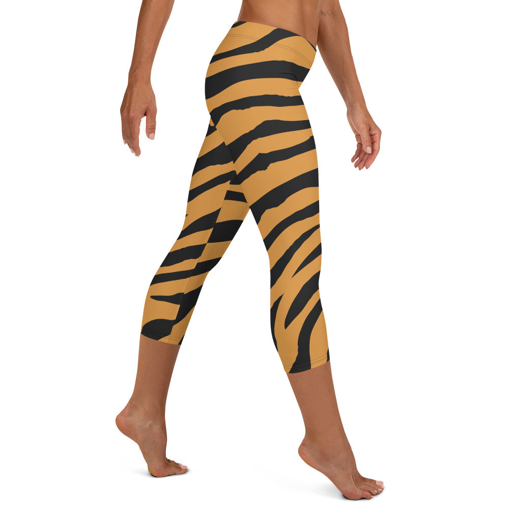 Tiger Mid-waist Capri Leggings