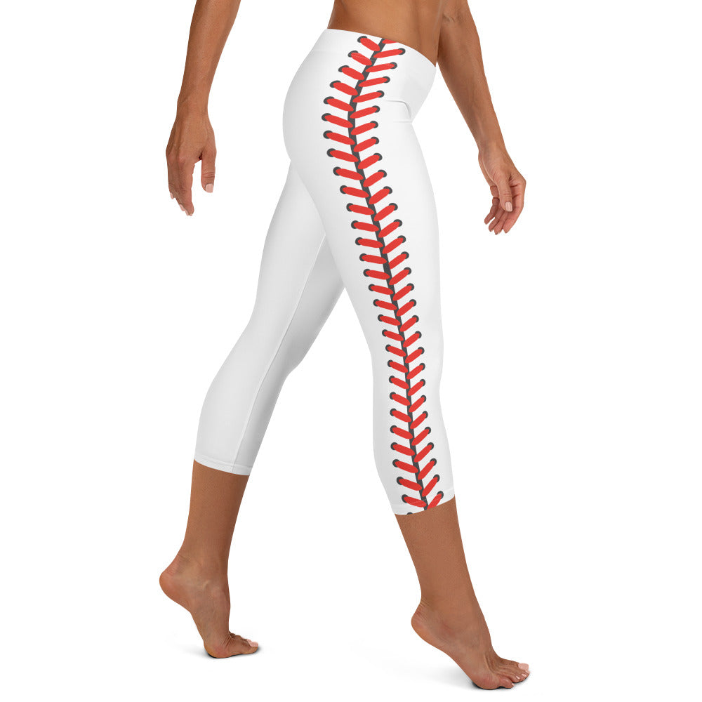 Baseball Mid-waist Capri Leggings