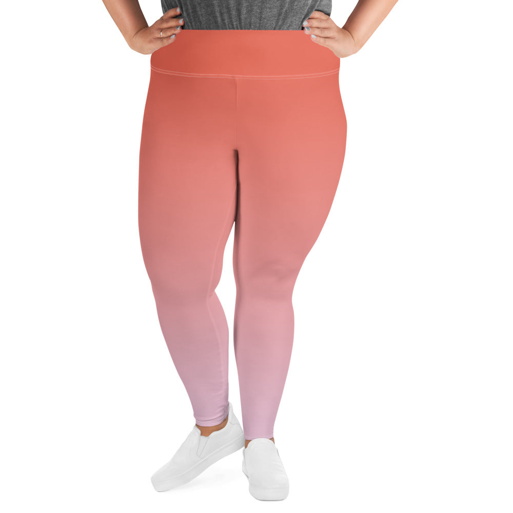 Rose and Pink Ombre Plus Size Leggings