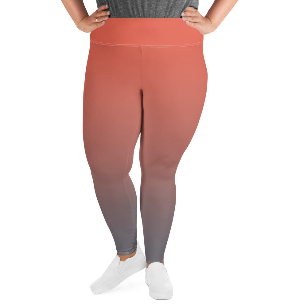 Rose and Grey Ombre Plus Size Leggings