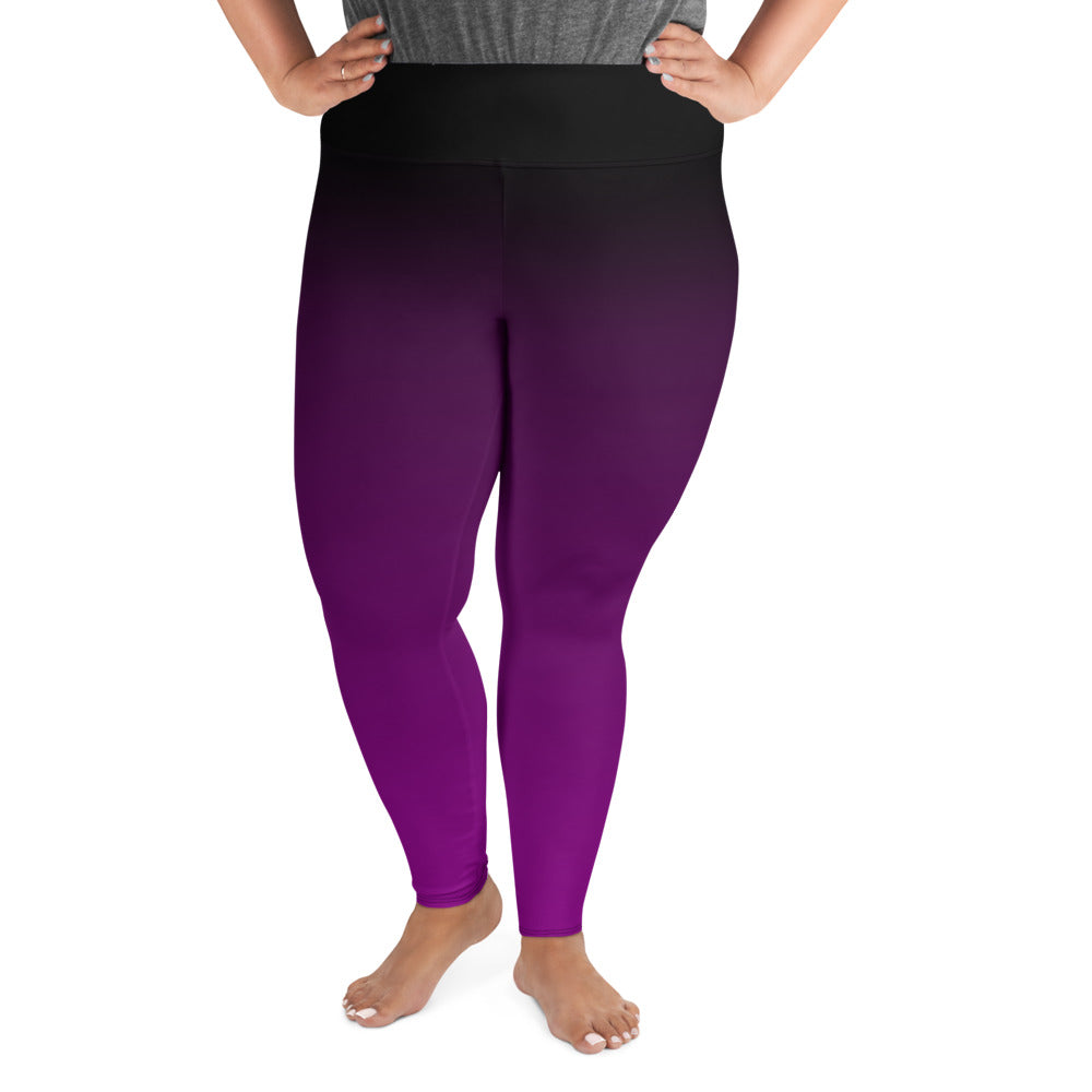 Black and Purple Ombre Plus Size Leggings