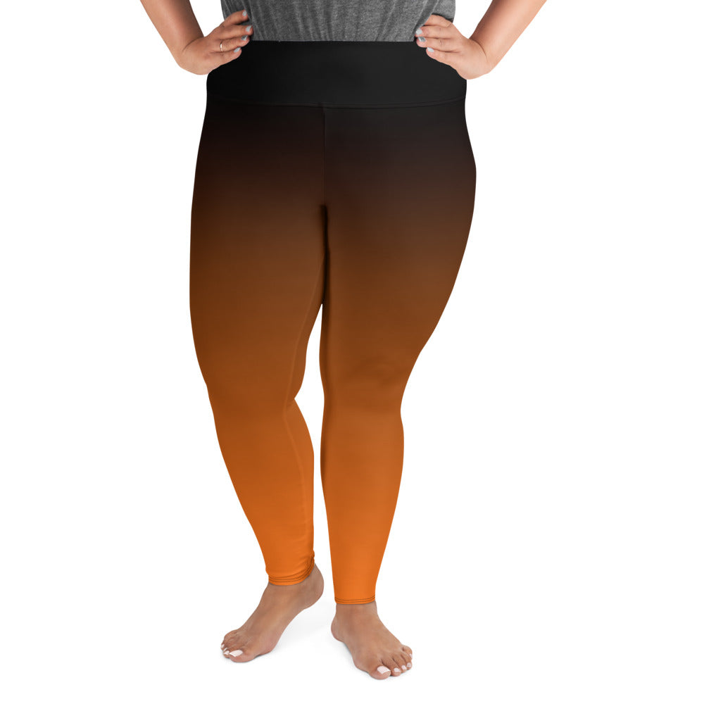 Black and Orange Ombre Plus Size Leggings