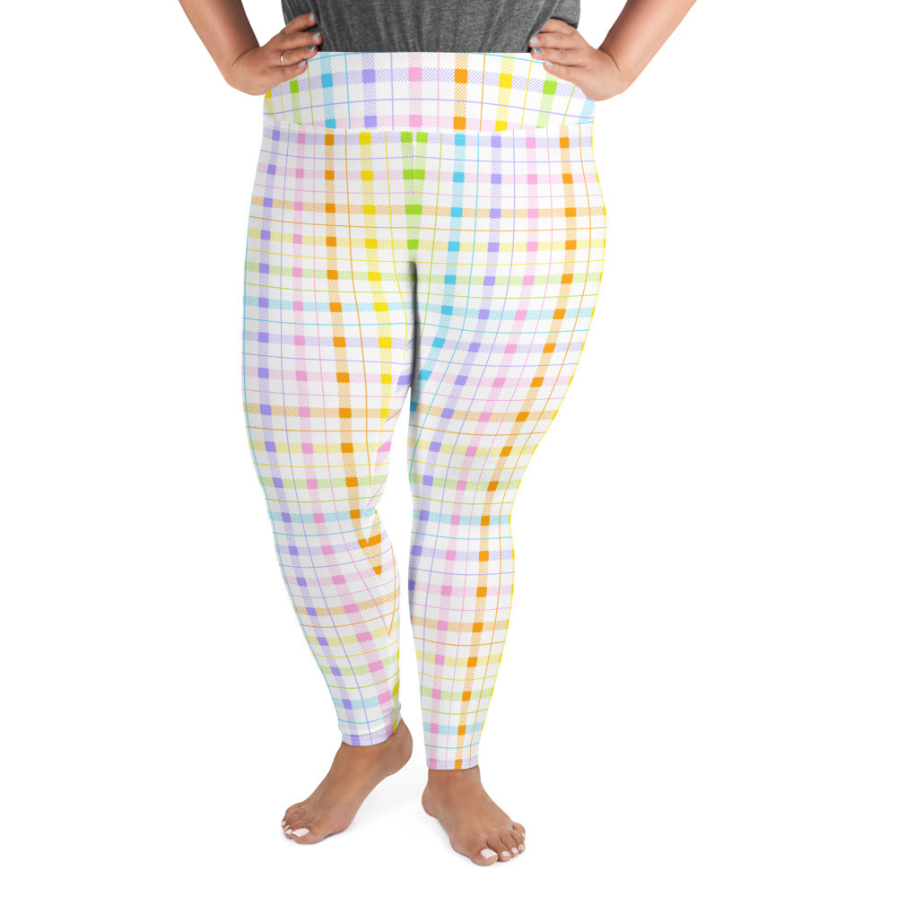 Pastel Plaid Plus Size Leggings