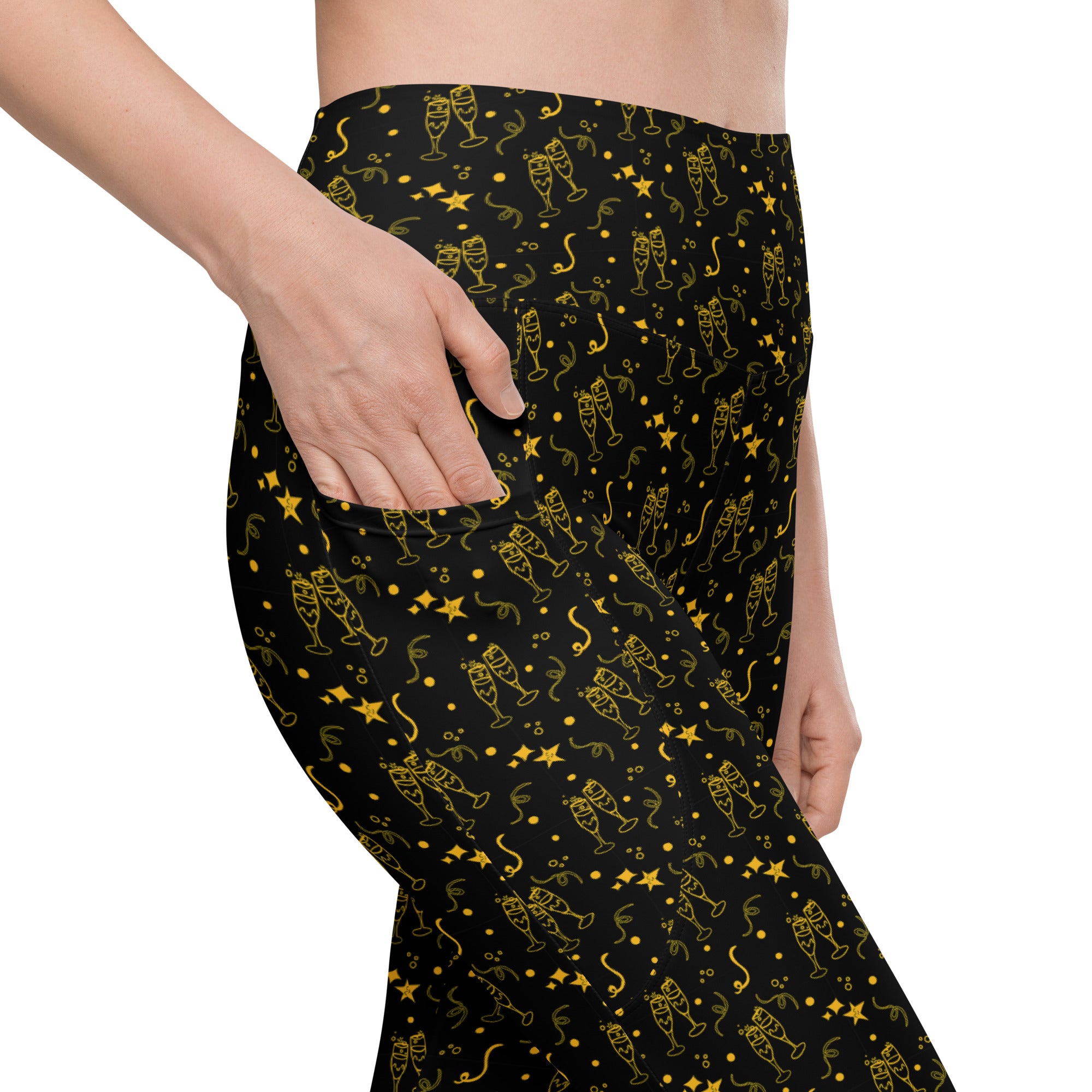 Champagne Glasses Leggings with pockets