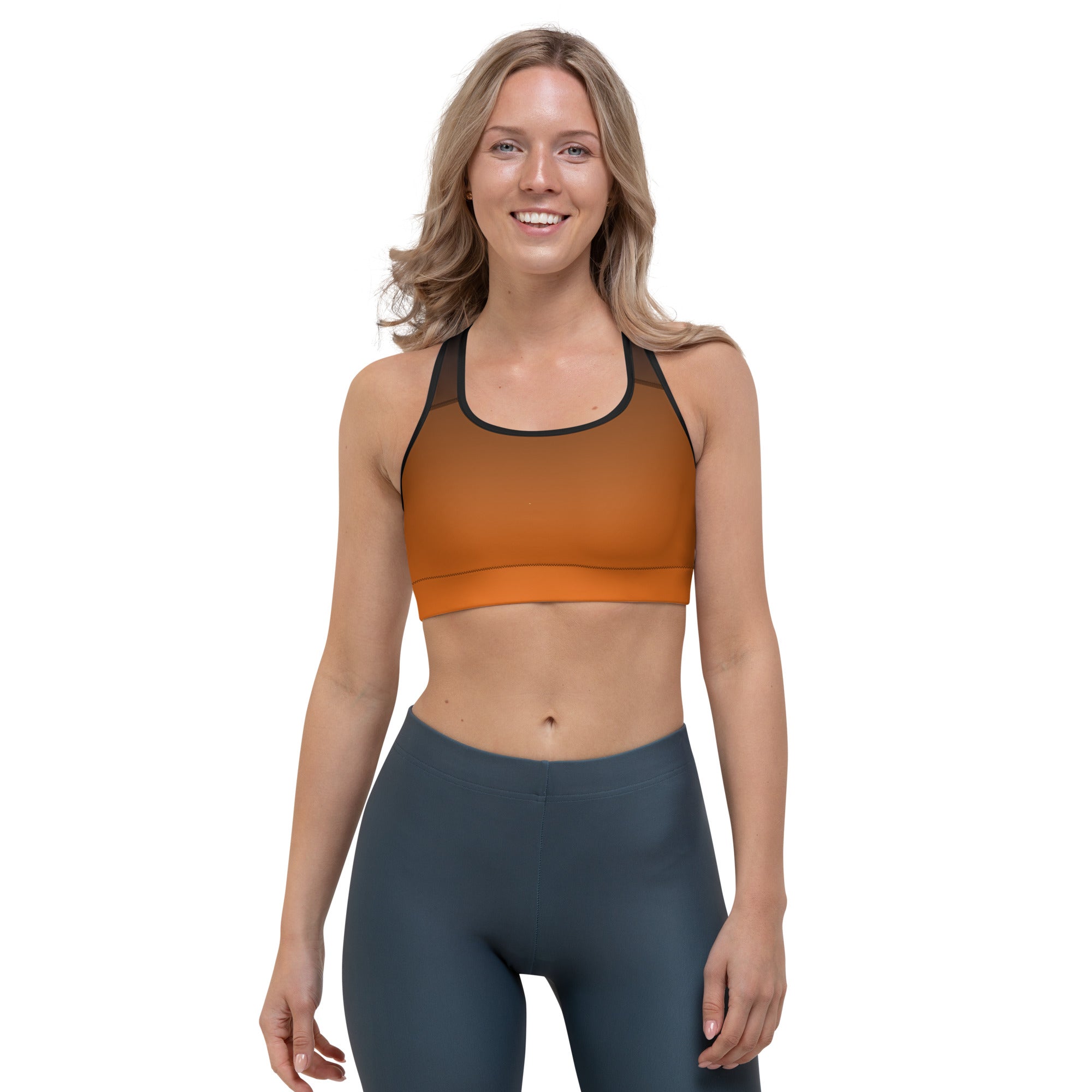 Black and Orange Ombre Sports bra