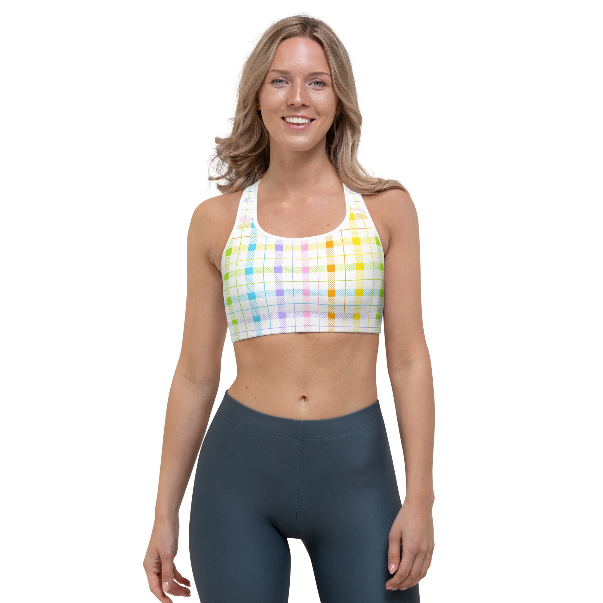 Pastel Plaid Sports bra