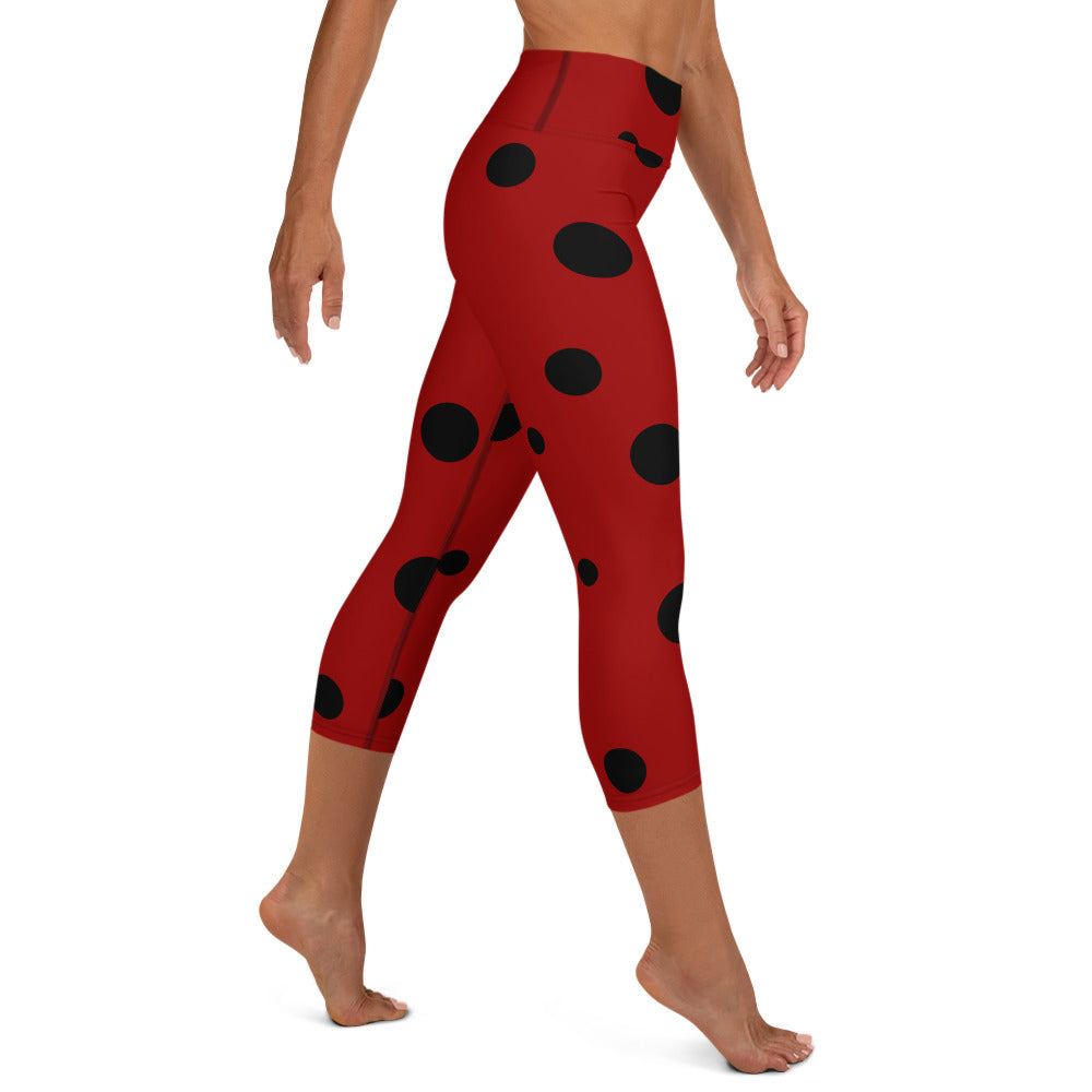 Ladybug High-waist Yoga Capri Leggings