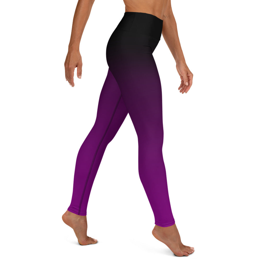 Black and Purple Ombre High-waist Yoga Leggings