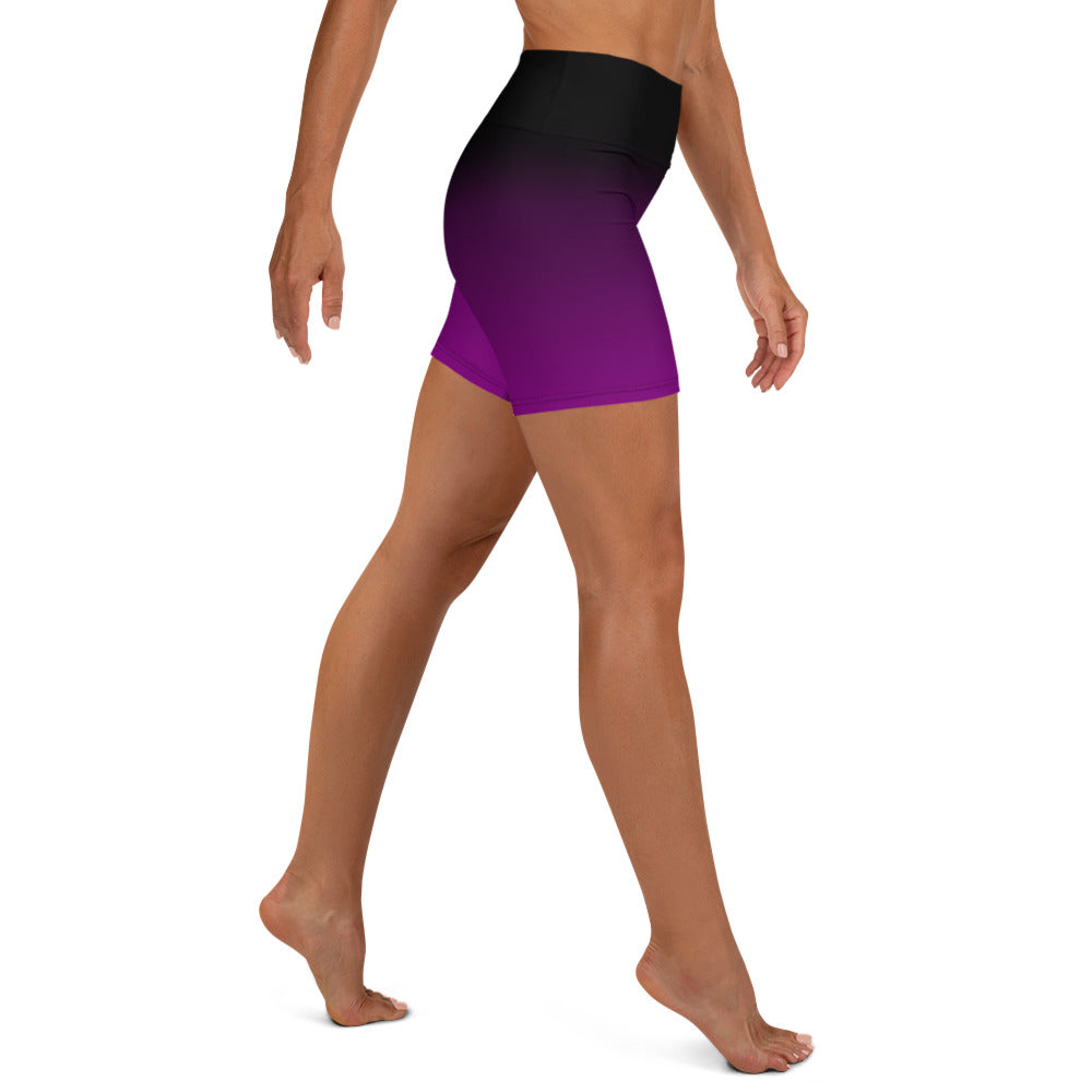Black and Purple Ombre Yoga Shorts