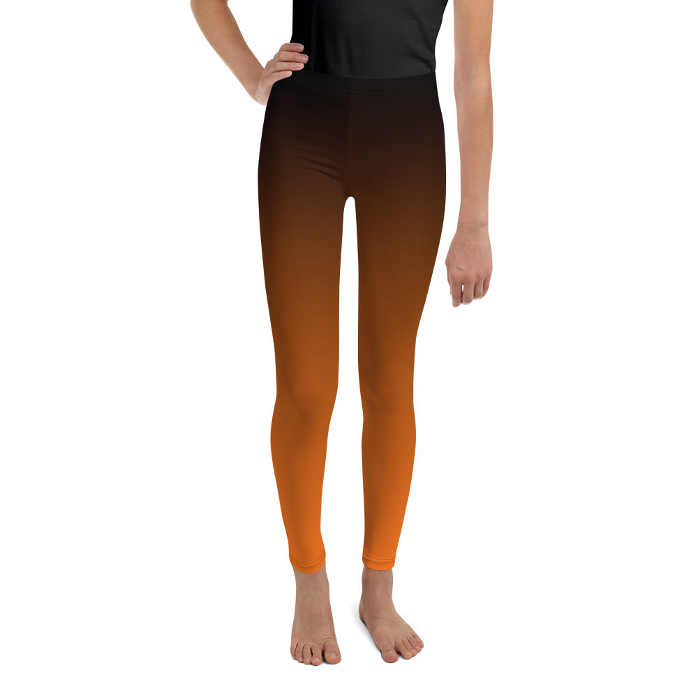 Black and Orange Ombre Youth Leggings