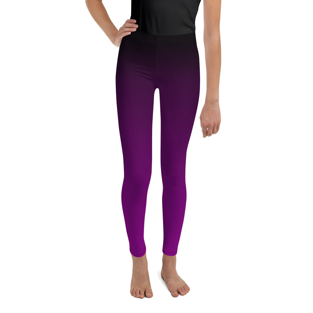 Black and Purple Ombre Youth Leggings