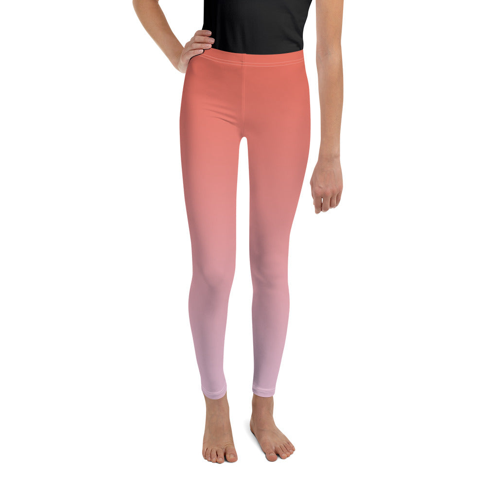 Rose and Pink Ombre Youth Leggings