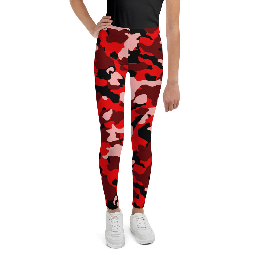 Red Camo Youth Leggings