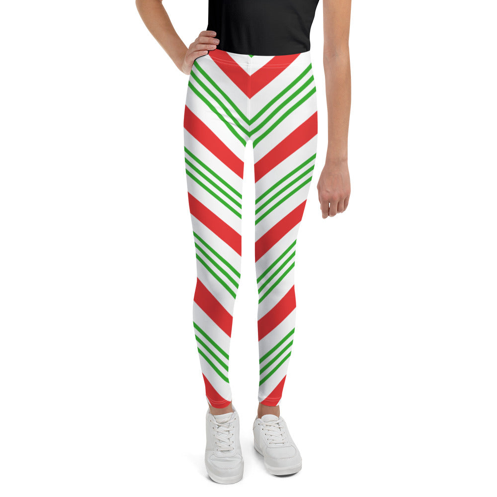 Candy Cane Youth Leggings