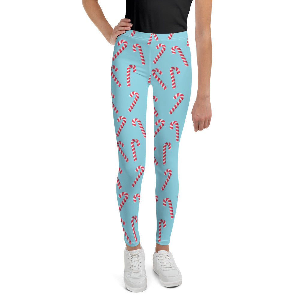 Candy Cane Print Youth Leggings