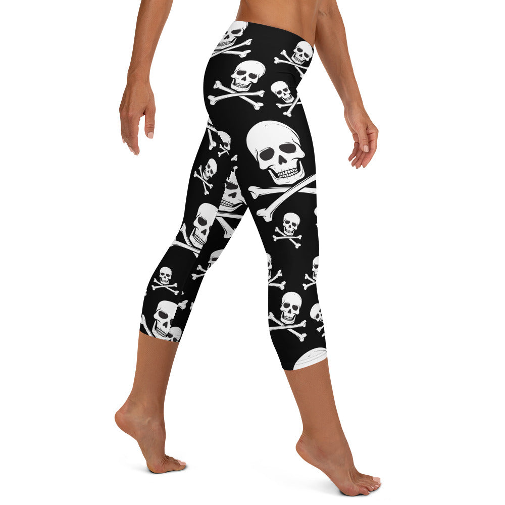 Skull n Bones Mid-waist Capri Leggings