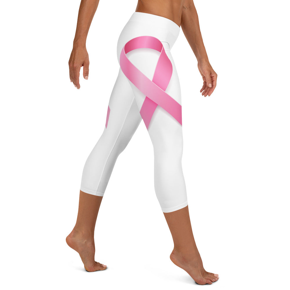 Breast Cancer Mid-waist Capri Leggings