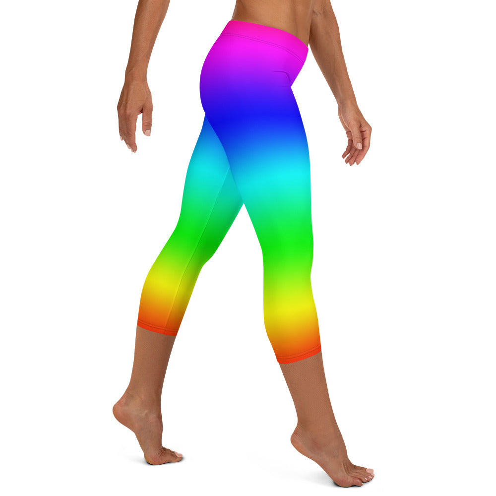 Rainbow Mid-waist Capri Leggings