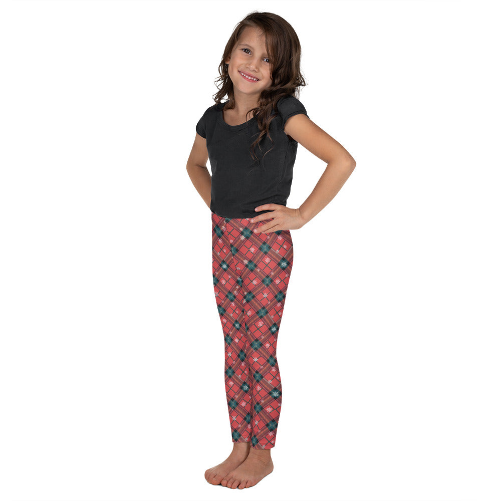 Red Snowflake Plaid Kid's Leggings