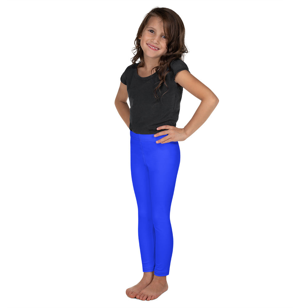 Neon Blue Solid Kid's Leggings