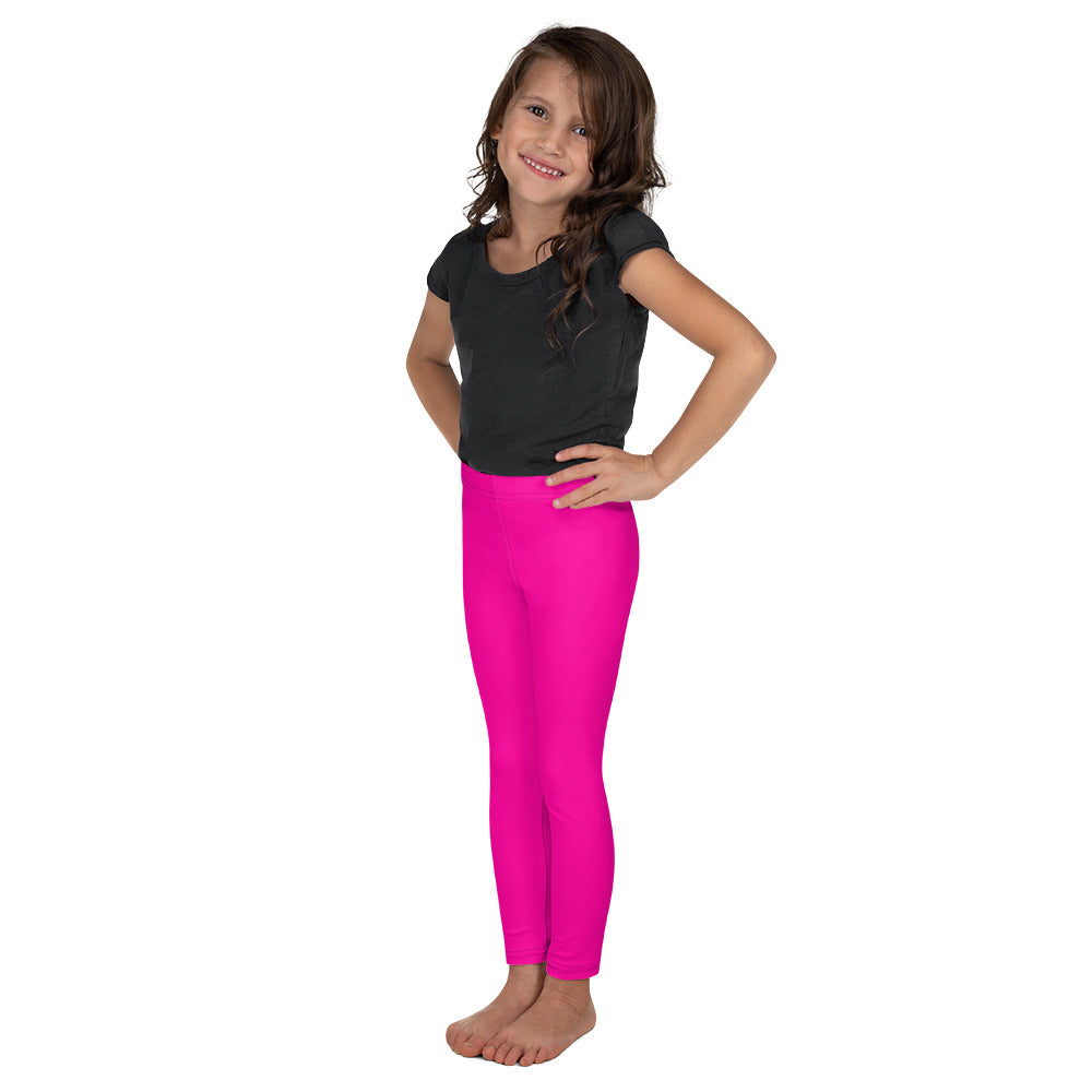 Neon Pink Solid Kid's Leggings