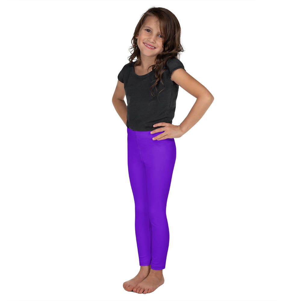 Neon Purple Solid Kid's Leggings