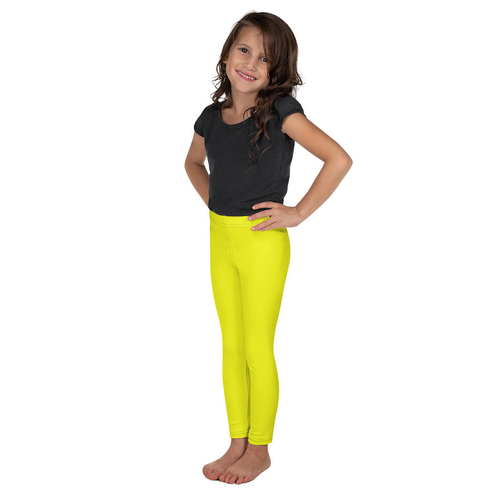 Neon Yellow Solid Kid's Leggings