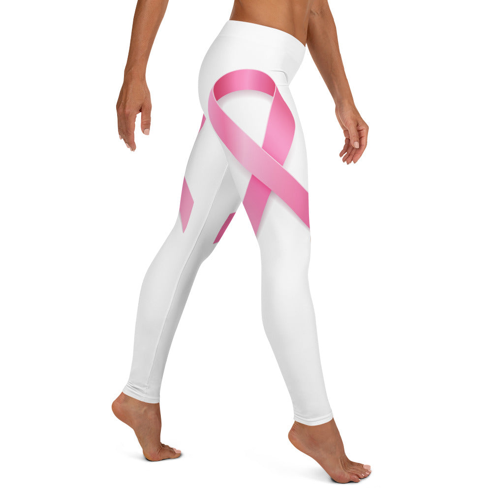 Breast Cancer Ribbon Mid-waist Leggings