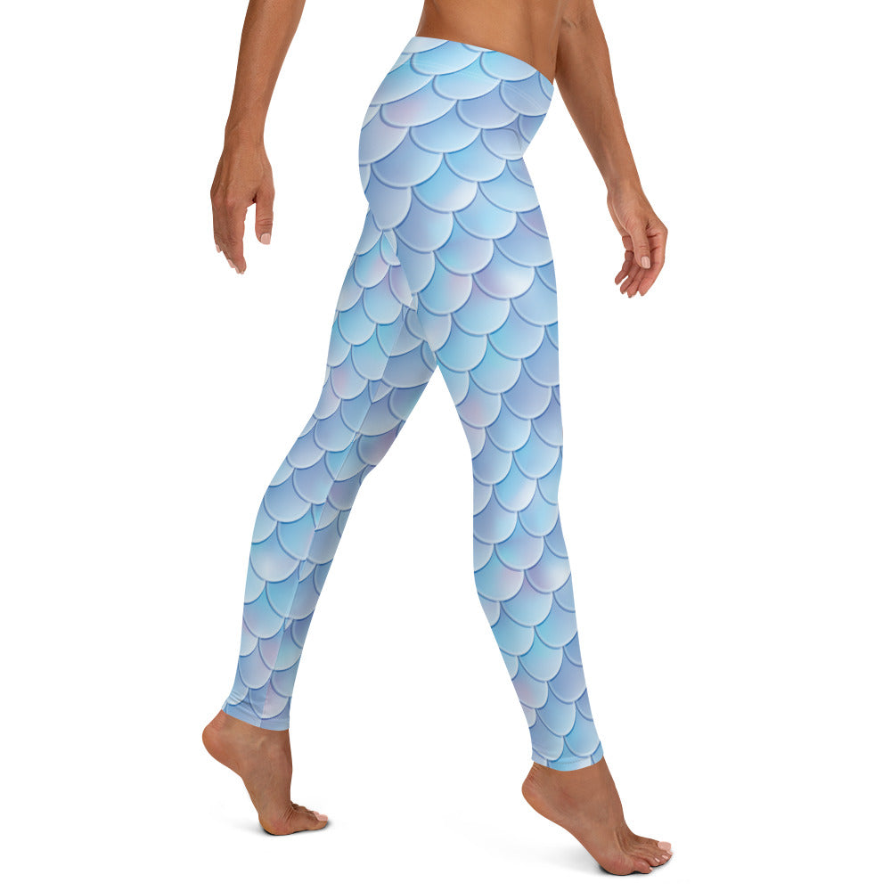 Blue Mermaid Mid-waist Leggings