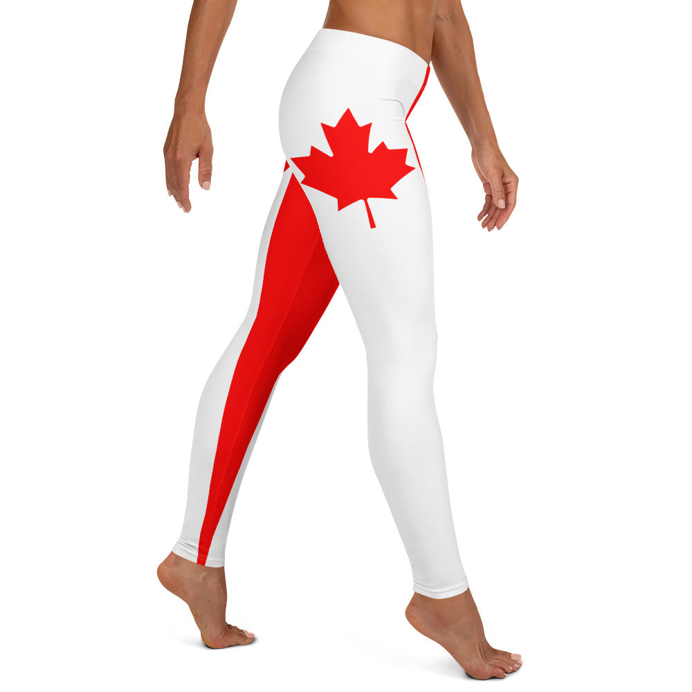 Canada Flag Mid-waist Leggings