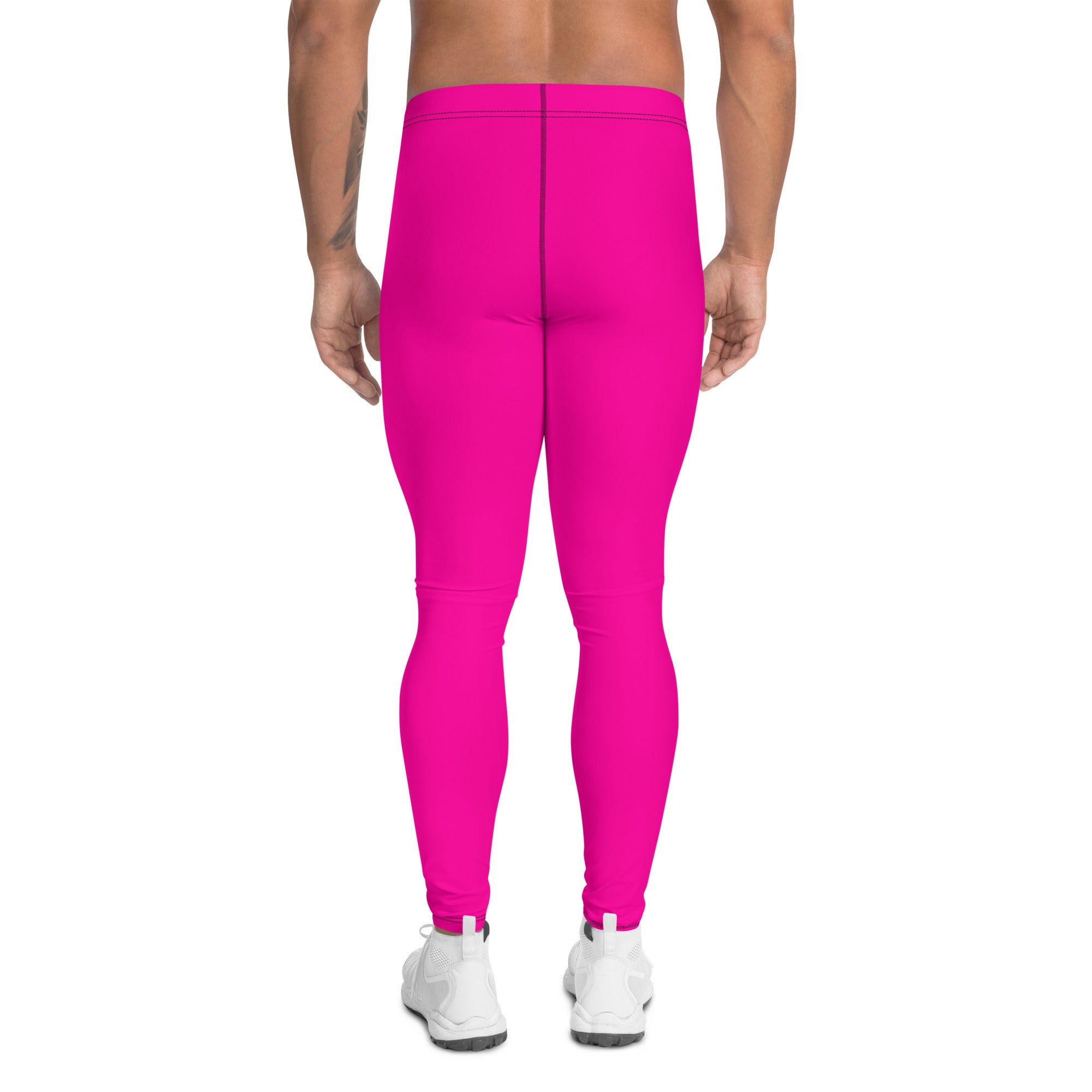 Neon Pink Solid Men s Leggings Latitude 18