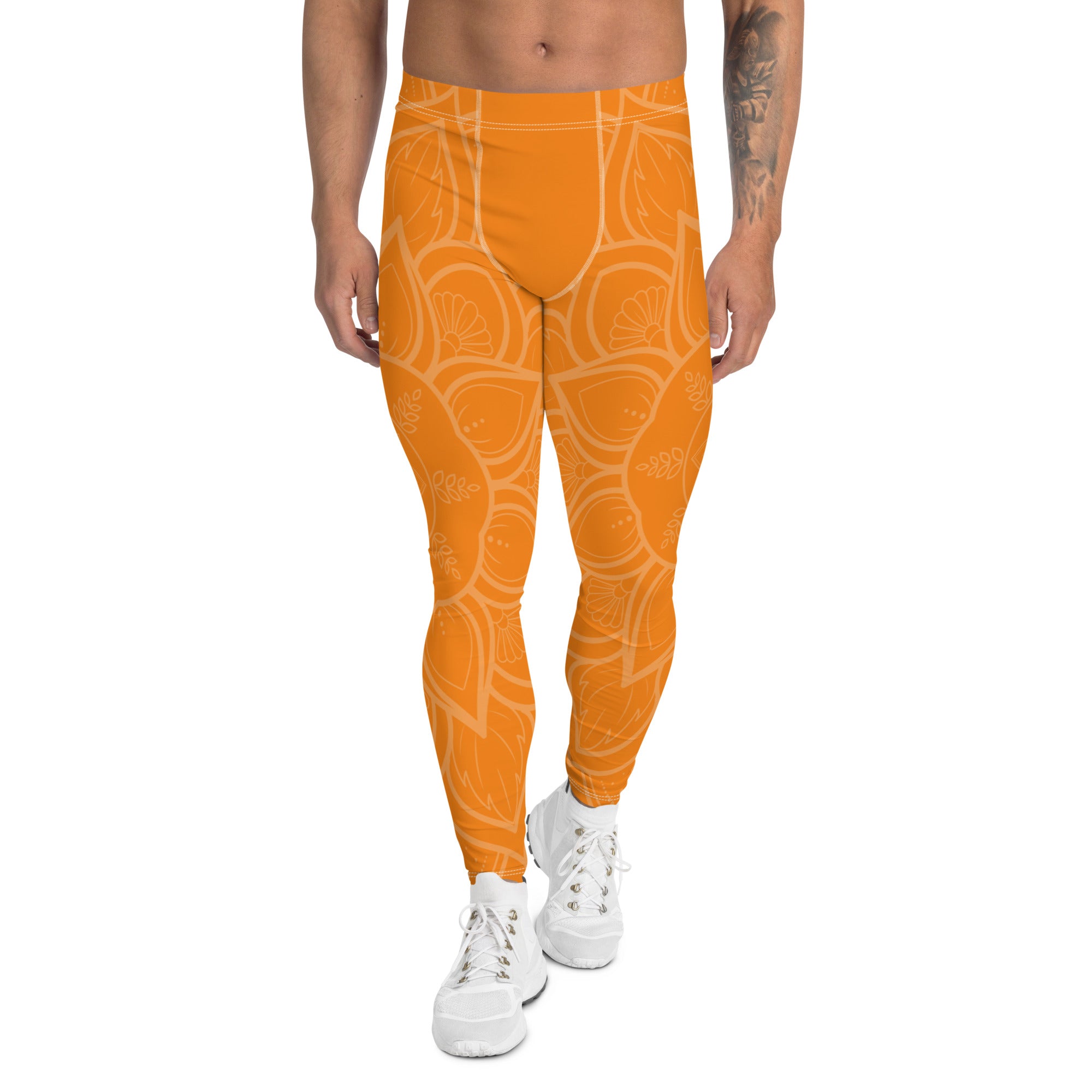 Pumpkin Orange Mandala Men's Leggings