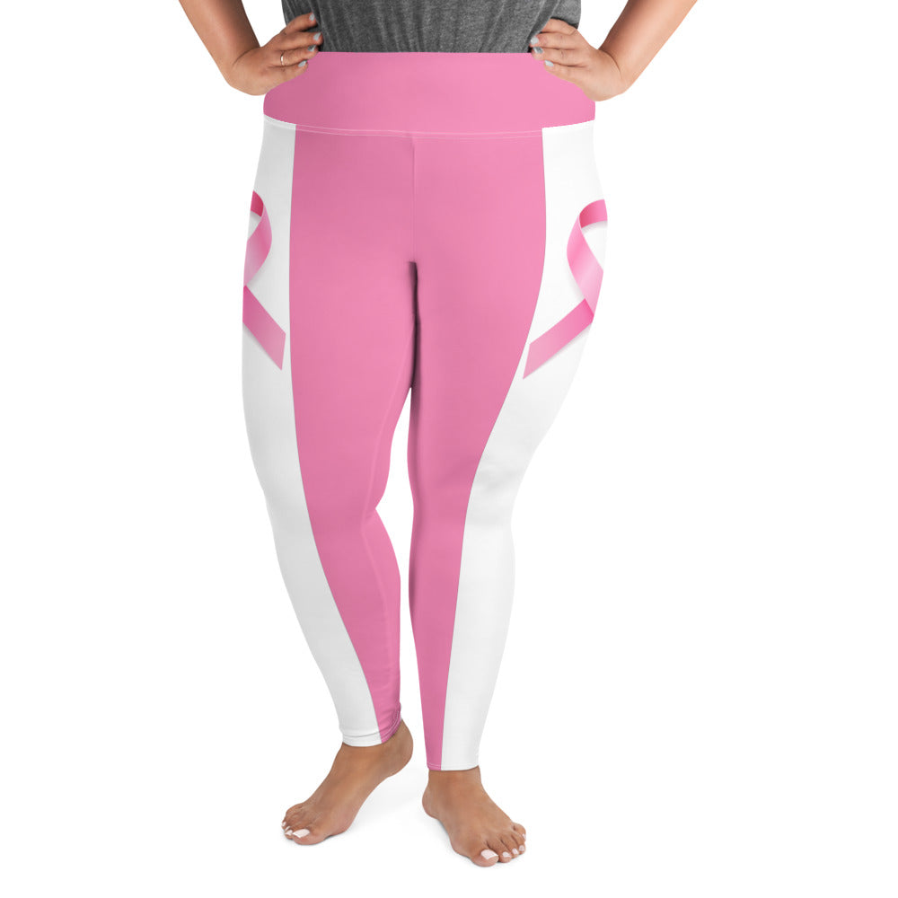 Pink Breast Cancer Ribbon Plus Size Leggings