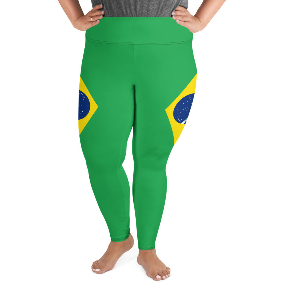 Brazil Flag Plus Size Leggings