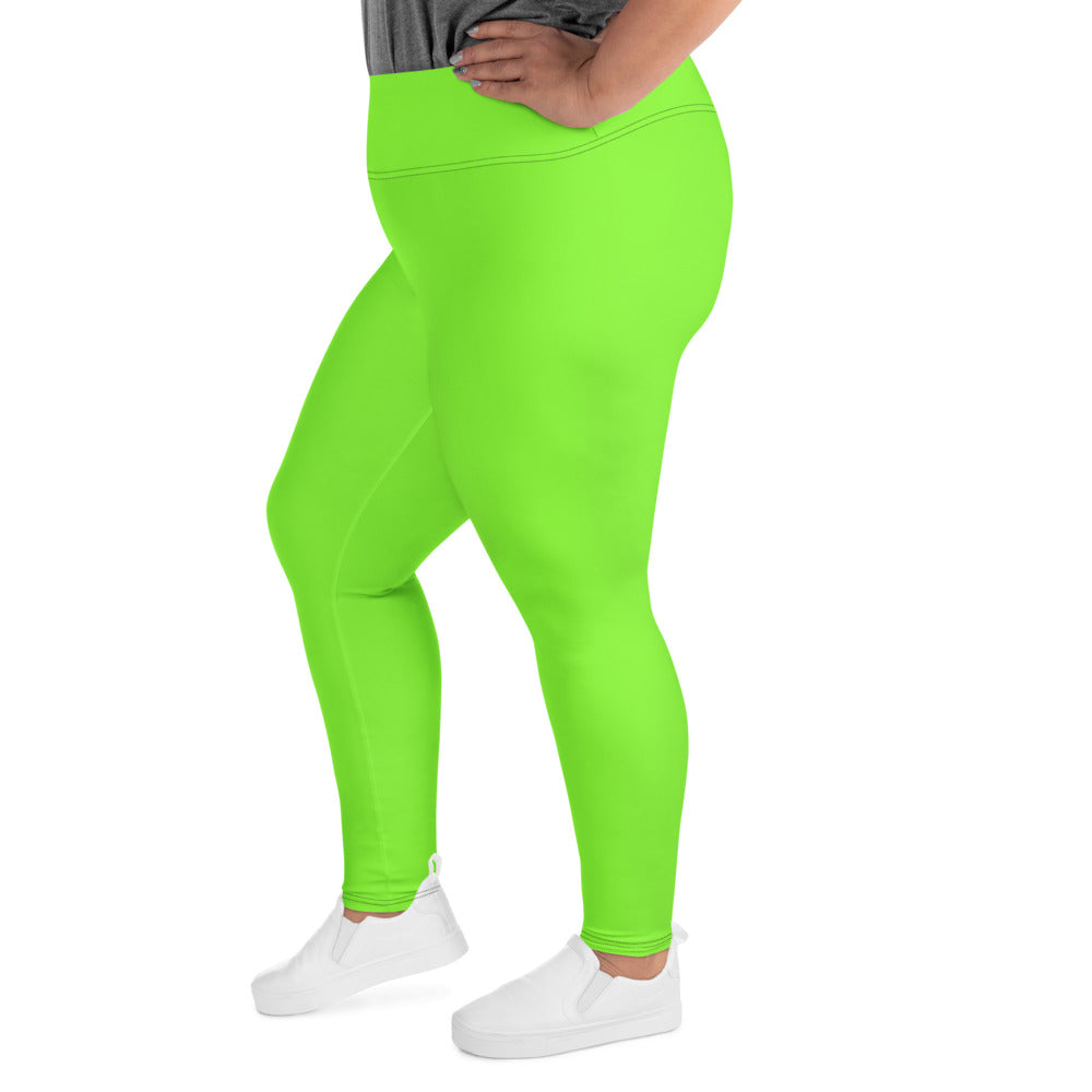 Neon Green Solid Plus Size Leggings – Latitude 18