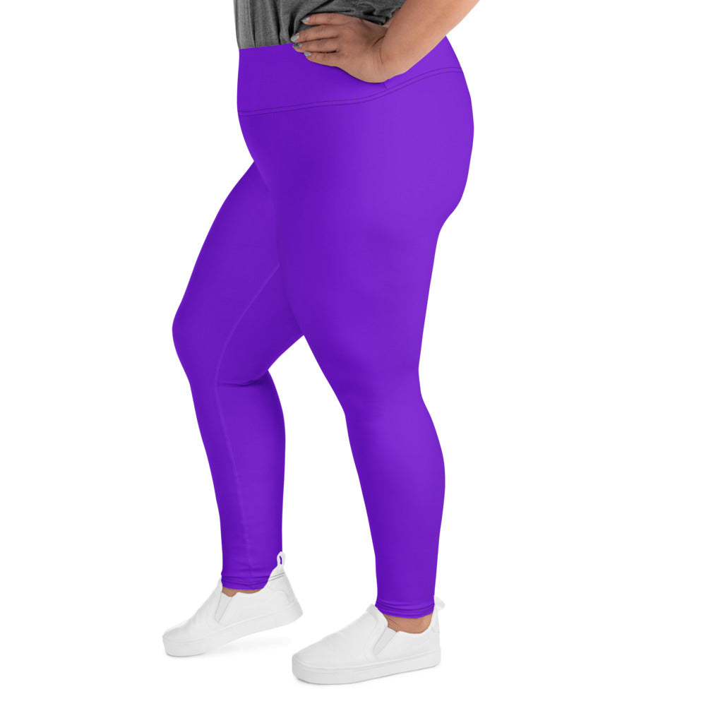 Neon Purple Solid Plus Size Leggings