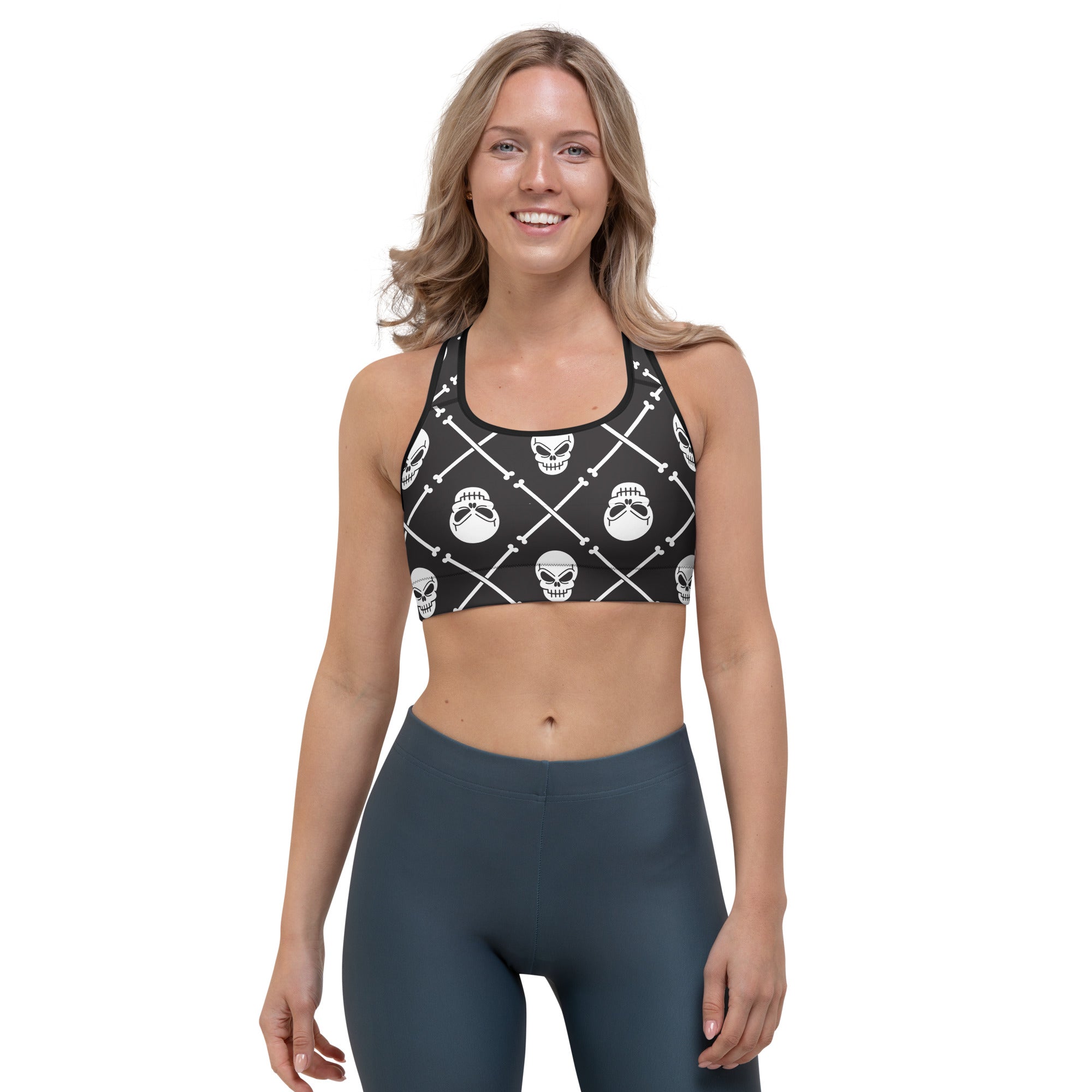 Skull Pattern Sports Bra