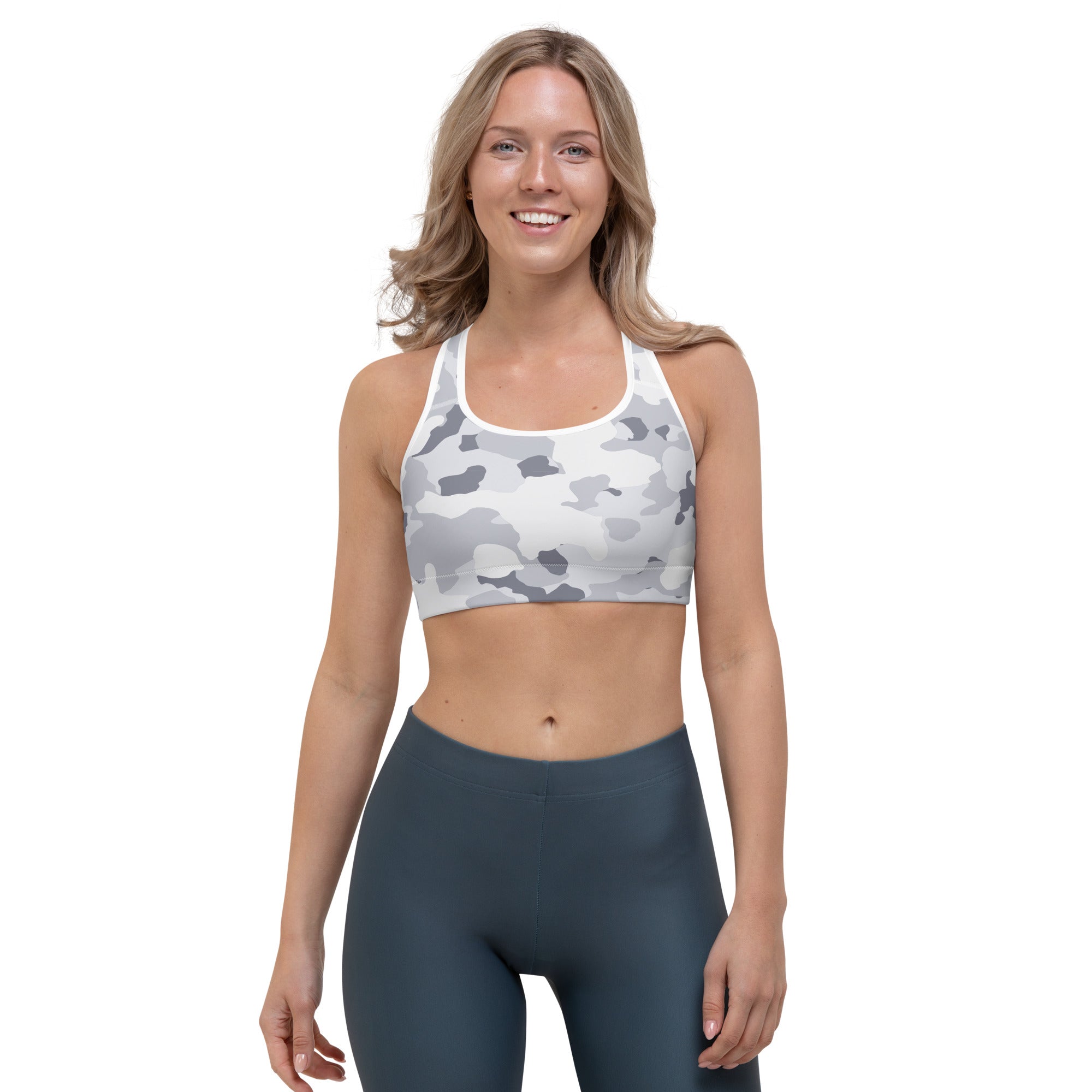 Arctic White Camo Sports Bra