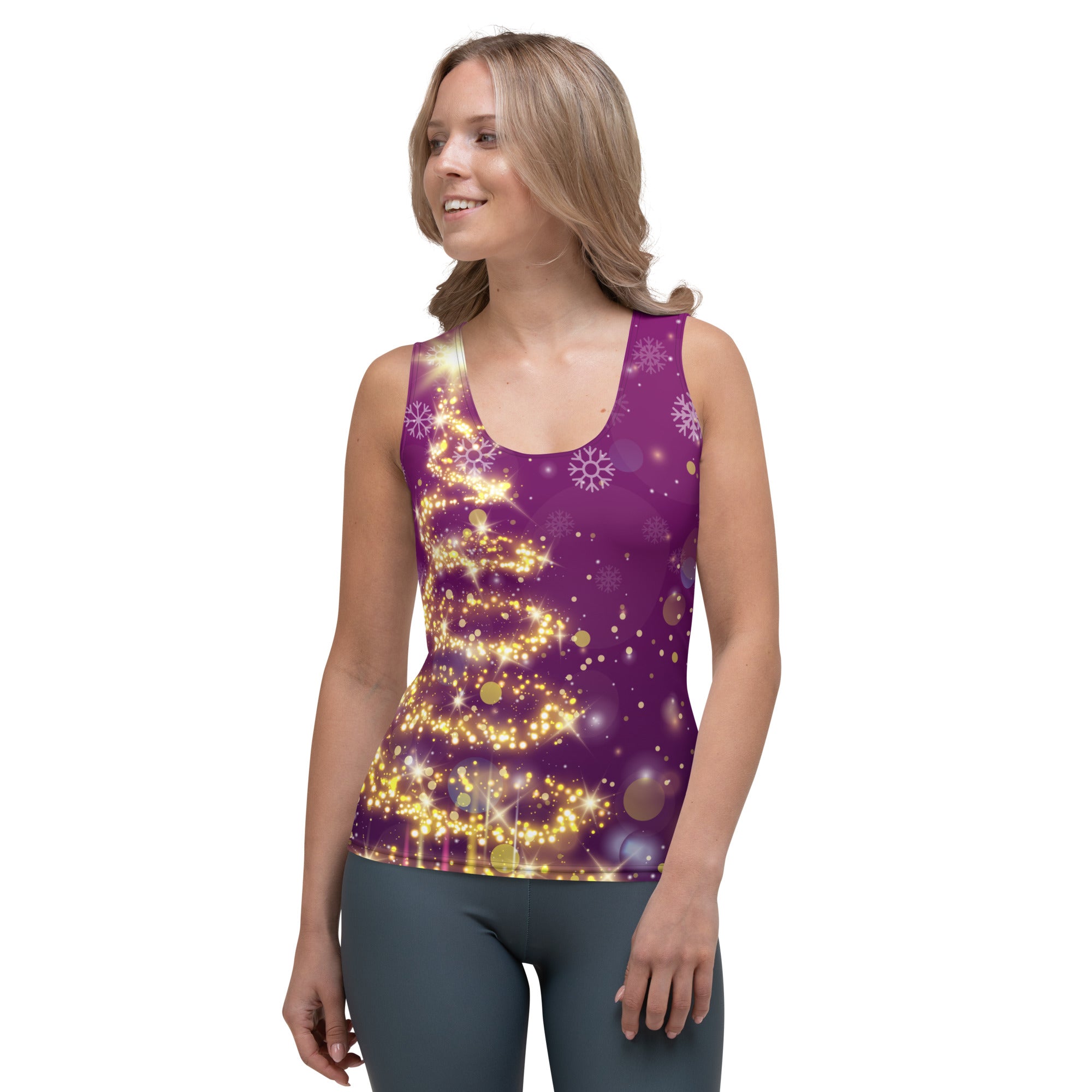 Gold Christmas Tree Tank Top