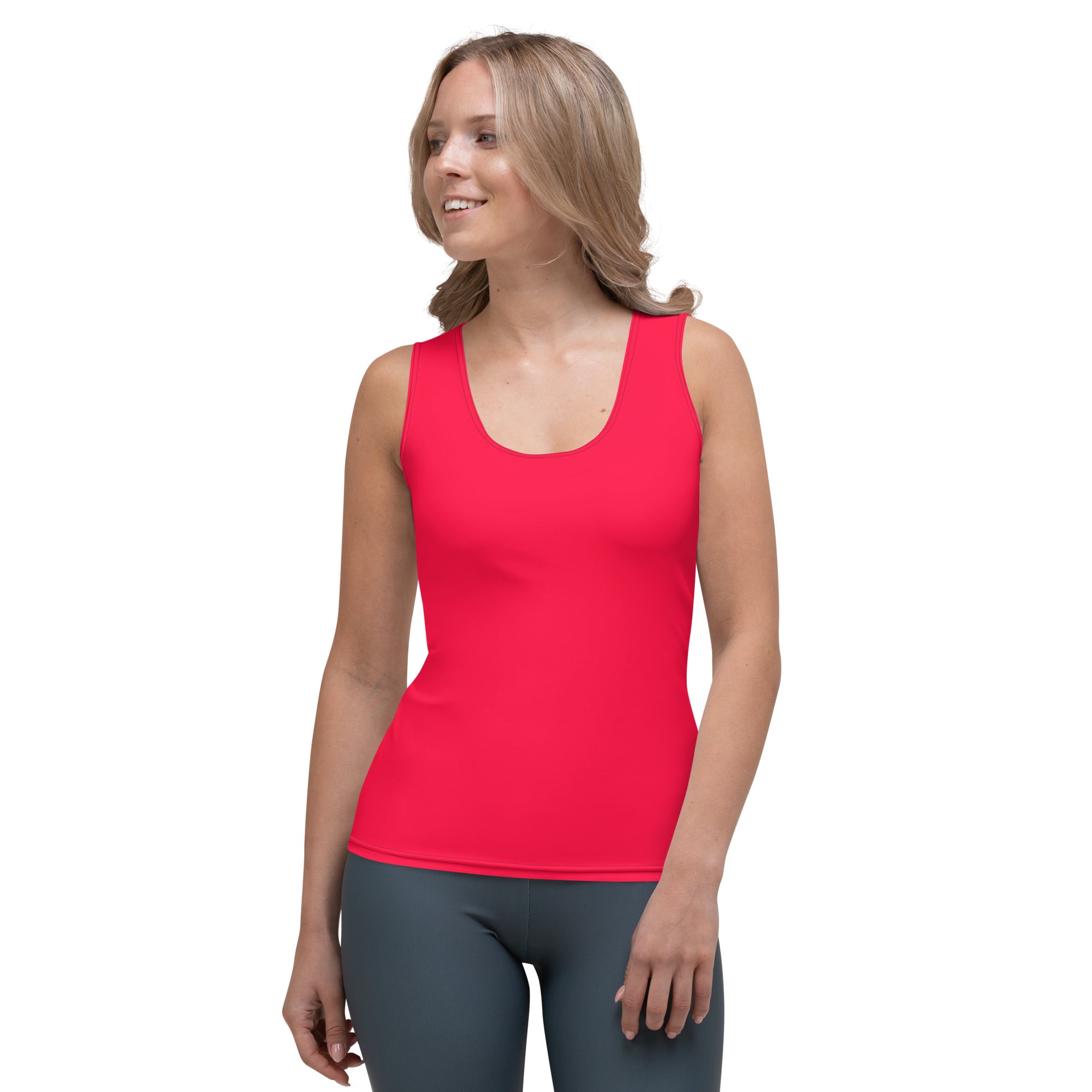 Neon Red Solid Tank Top