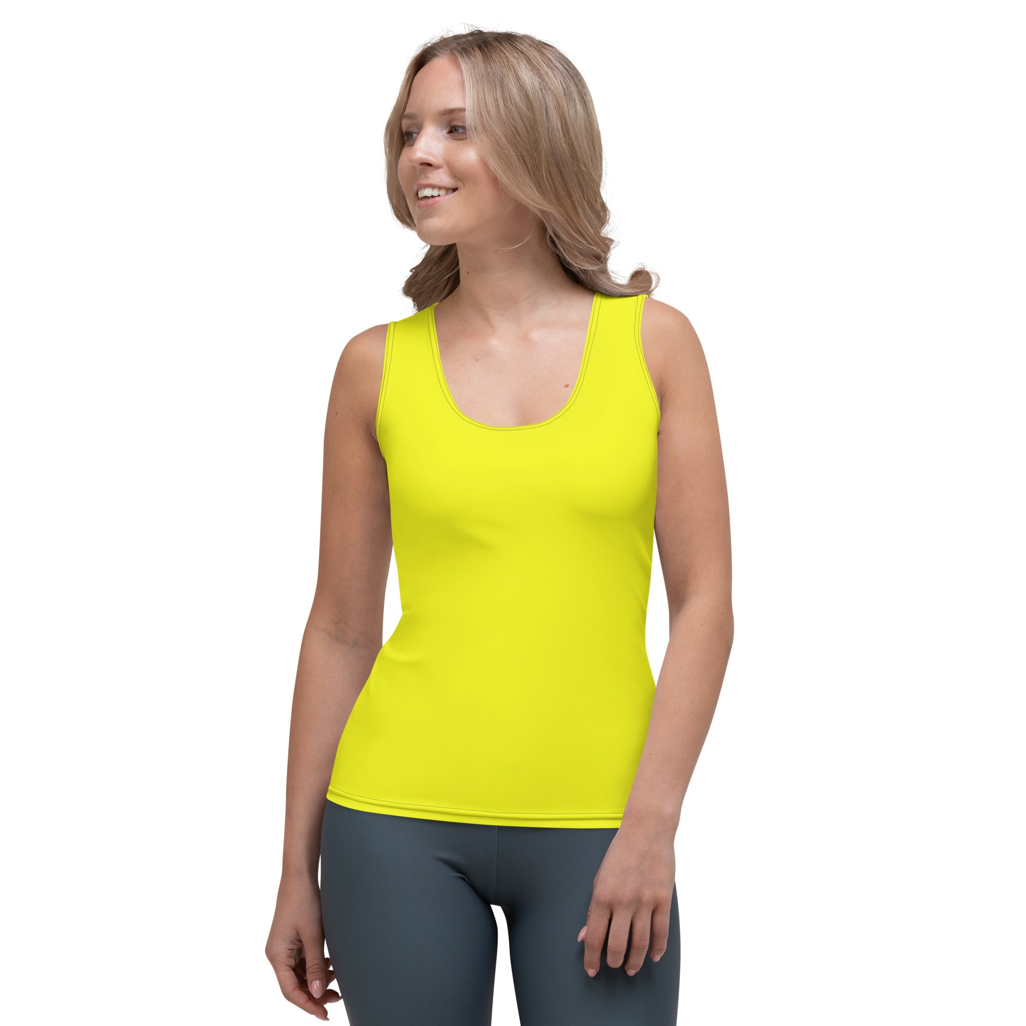 Neon Yellow Solid Tank Top