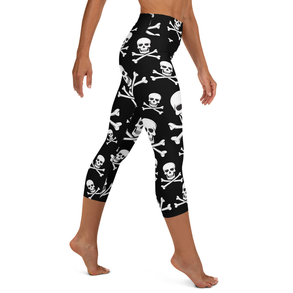 Skull n Bones High-waist Yoga Capri Leggings