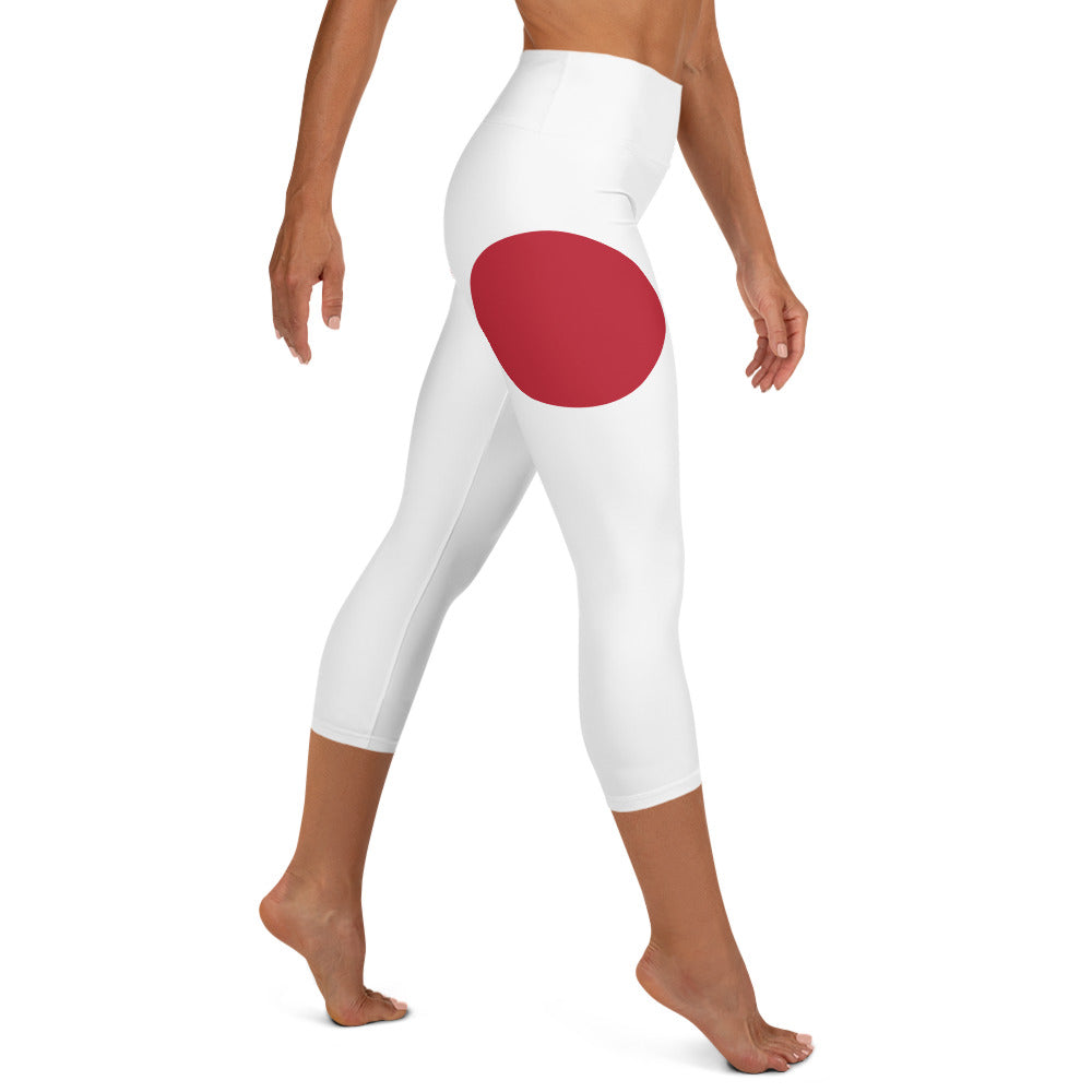 Japan Flag High-waist Yoga Capri Leggings